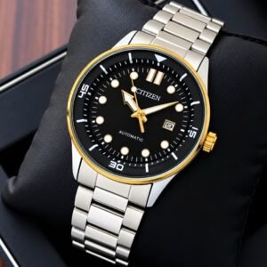 Citizen Black and Gold Bezel Automatic-Style Steel Watch for Men