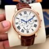 Cartier Rose Gold Chronograph Brown Leather Strap Watch for Men, cartier rose gold chronograph watch