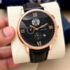 Cartier Rose Gold Chronograph Brown Leather Strap Watch for Men, view 2