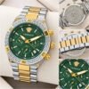 Versace Green Dial Chronograph-Style Two-Tone Men's Watch, view 4