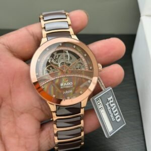 Rado Rose Gold Ceramic-Style Skeleton Automatic Watch for Men