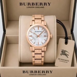 Burberry Rose Gold Check-Pattern Women's Watch