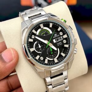 Casio Silver Chronograph-Style Steel Bracelet Watch for Men