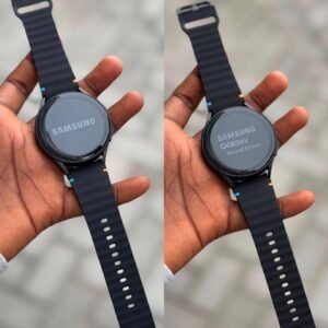 Samsung Round Black Dial Bluetooth Calling Smartwatch with Ocean Silicone Strap