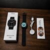 Samsung Rugged Black Sports Smartwatch with Teal Chronograph Dial and Silicone Strap, samsung chronograph watch
