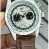 Emporio Armani Sunburst Dial Chronograph Brown Leather Watch for Men, emporio armani chronograph watch
