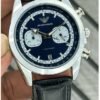 Emporio Armani Sunburst Dial Chronograph Brown Leather Watch for Men, view 2