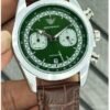 Emporio Armani Sunburst Dial Chronograph Brown Leather Watch for Men, view 4