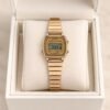 Casio Retro Square Digital Rose Gold Bracelet Watch for Women, casio digital watch