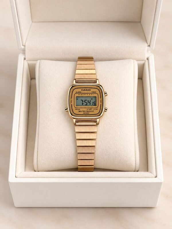 Casio Retro Square Digital Rose Gold Bracelet Watch for Women, casio digital watch